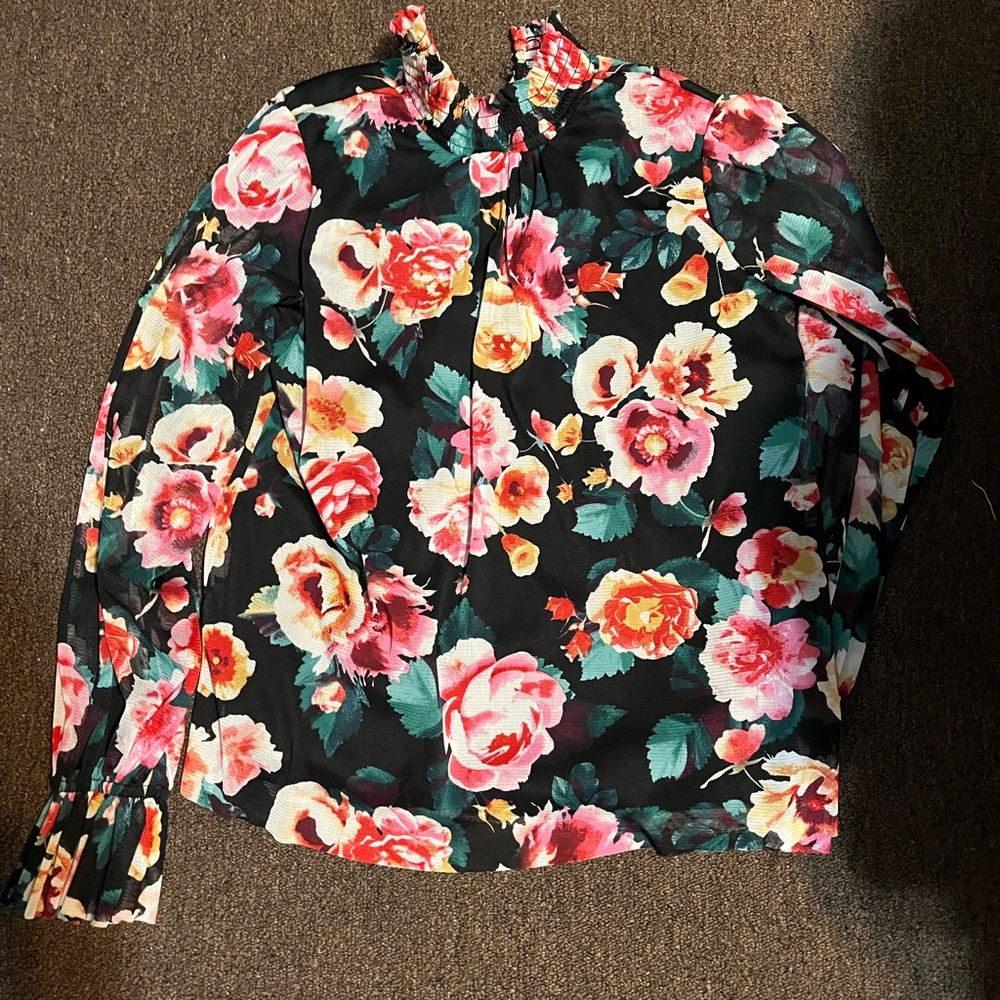 Long Sleeve Flowered Shirt